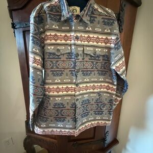 SCULLY Men's Southwest Patterned Shirt Jacey, large, NWOT, heavyweight cotton,L